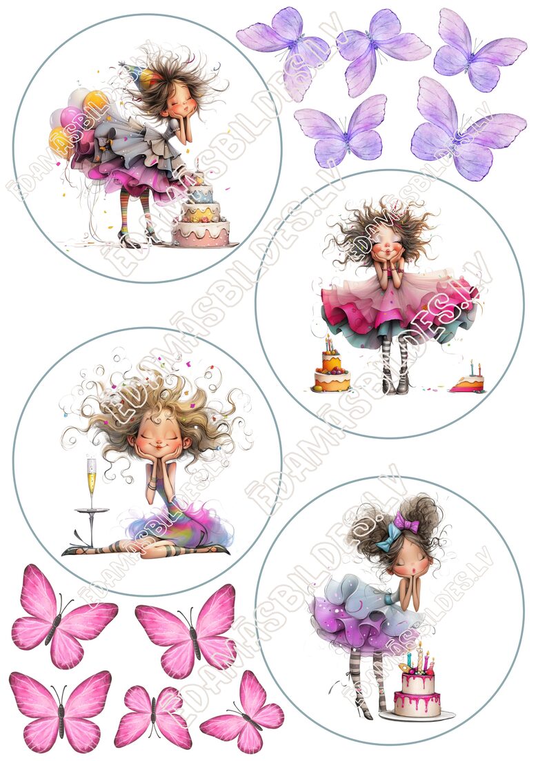 Cukura papīrs ar apdruku "LadyCake 2", Bento 